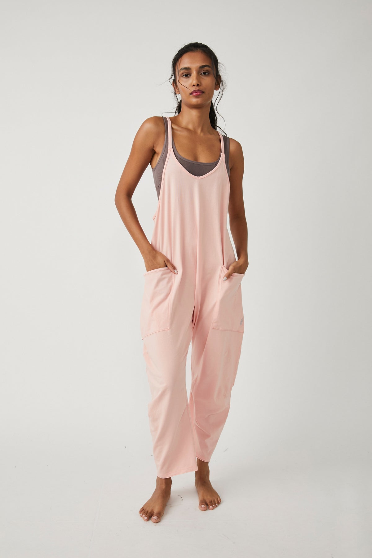 FREE PEOPLE MOVEMENT HOT SHOT ONESIE - PEACH BUD 9677