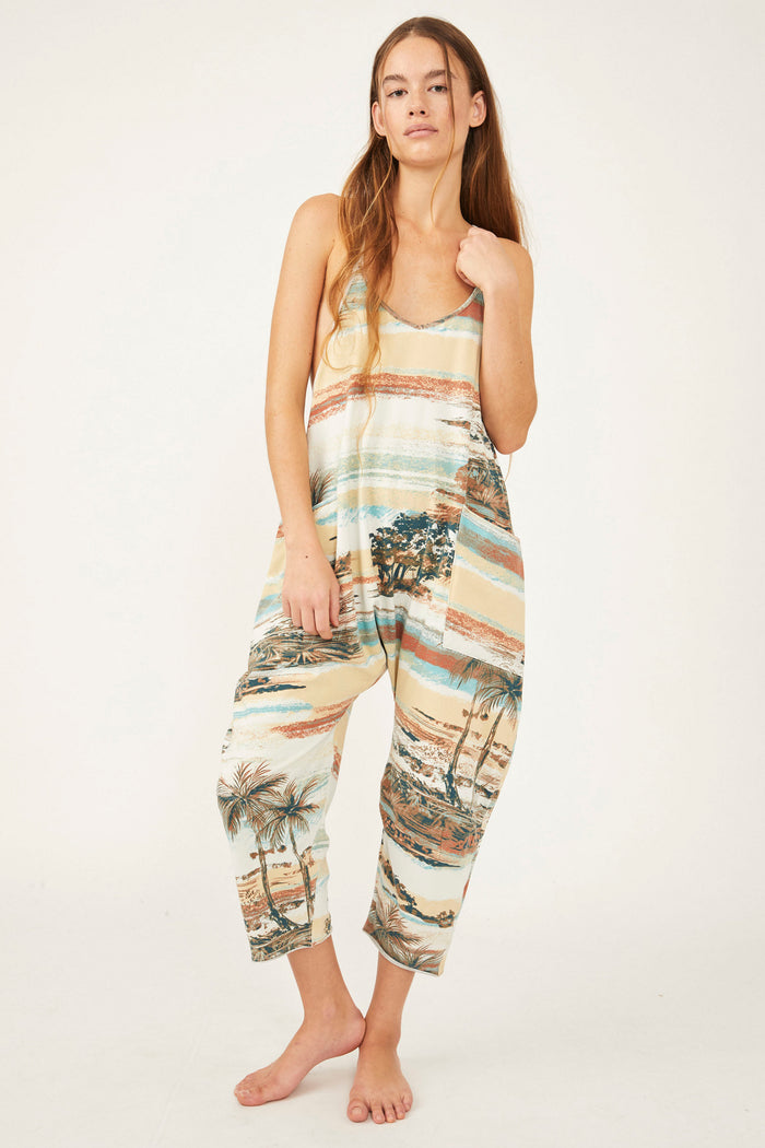 FREE PEOPLE MOVEMENT HOT SHOT ONESIE PRINTED - SEASIDE COMBO 7597