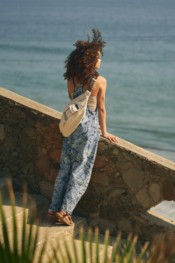 FREE PEOPLE MOVEMENT HOT SHOT ONESIE PRINTED - INDIGO COMBO 7597