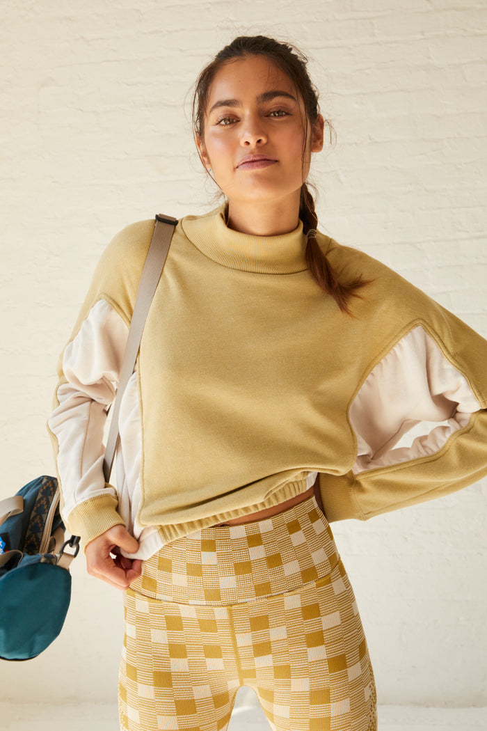 FREE PEOPLE PATCHED UP PULLOVER / HONEY WHEAT COMBO