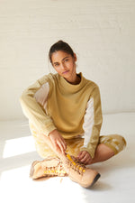FREE PEOPLE PATCHED UP PULLOVER / HONEY WHEAT COMBO