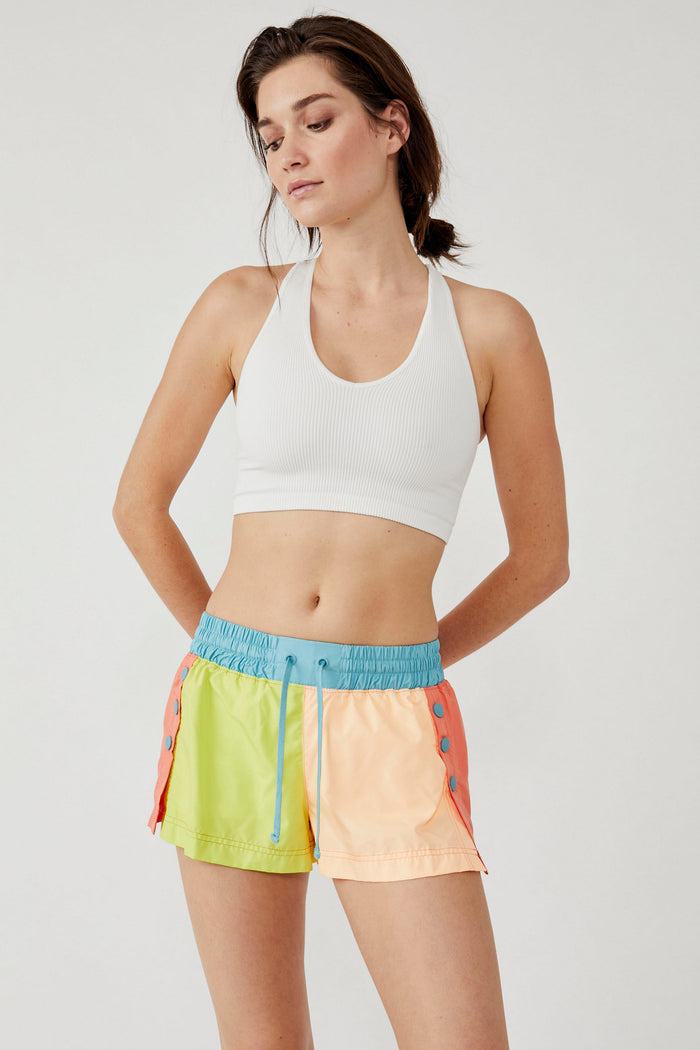 FREE PEOPLE MOVEMENT INVIGORATE SHORT CBLOCK - LIME COMBO 6528