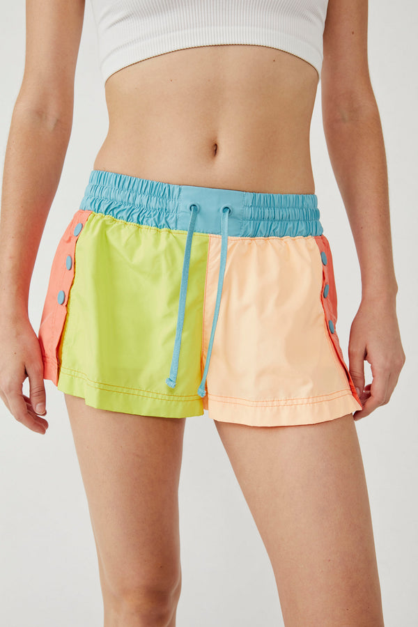 FREE PEOPLE MOVEMENT INVIGORATE SHORT CBLOCK - LIME COMBO 6528