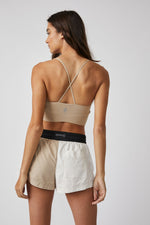 FREE PEOPLE MOVEMENT FREE THROW STAPPY BACK CUTOUT CROP TANK - CLAY 0843