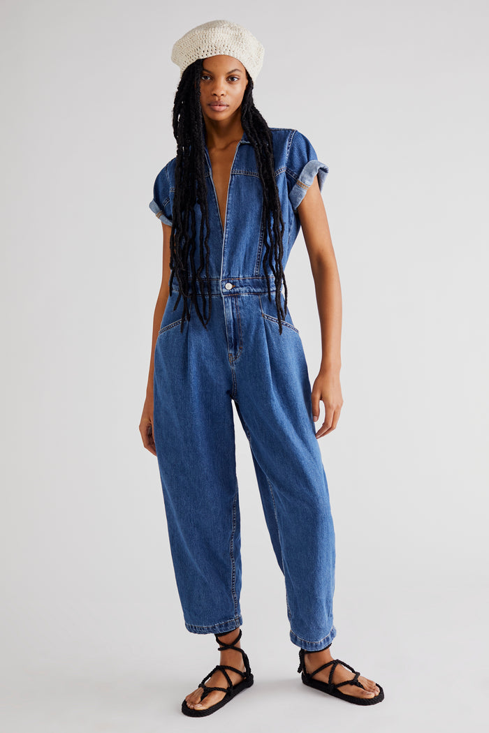 FREE PEOPLE MARLA TROUSER JUMPSUIT - SAPPHIRE BLUE 0251
