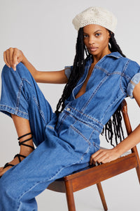 FREE PEOPLE MARLA TROUSER JUMPSUIT - SAPPHIRE BLUE 0251