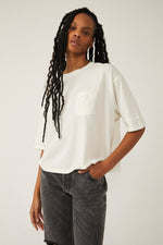 FREE PEOPLE ALISSA TEE - IVORY 5140