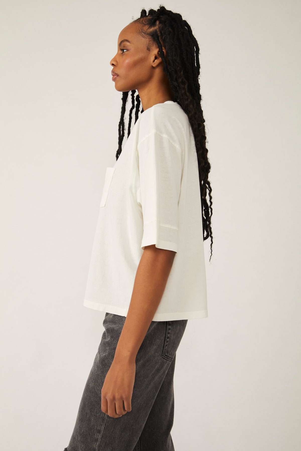 FREE PEOPLE ALISSA TEE - IVORY 5140