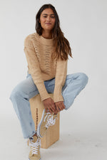 FREE PEOPLE BELL SONG PULLOVER - SANDCASTLE 5484