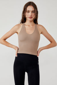 FREE PEOPLE MOVEMENT FREE THROW LONG CROP - HICKORY 8191