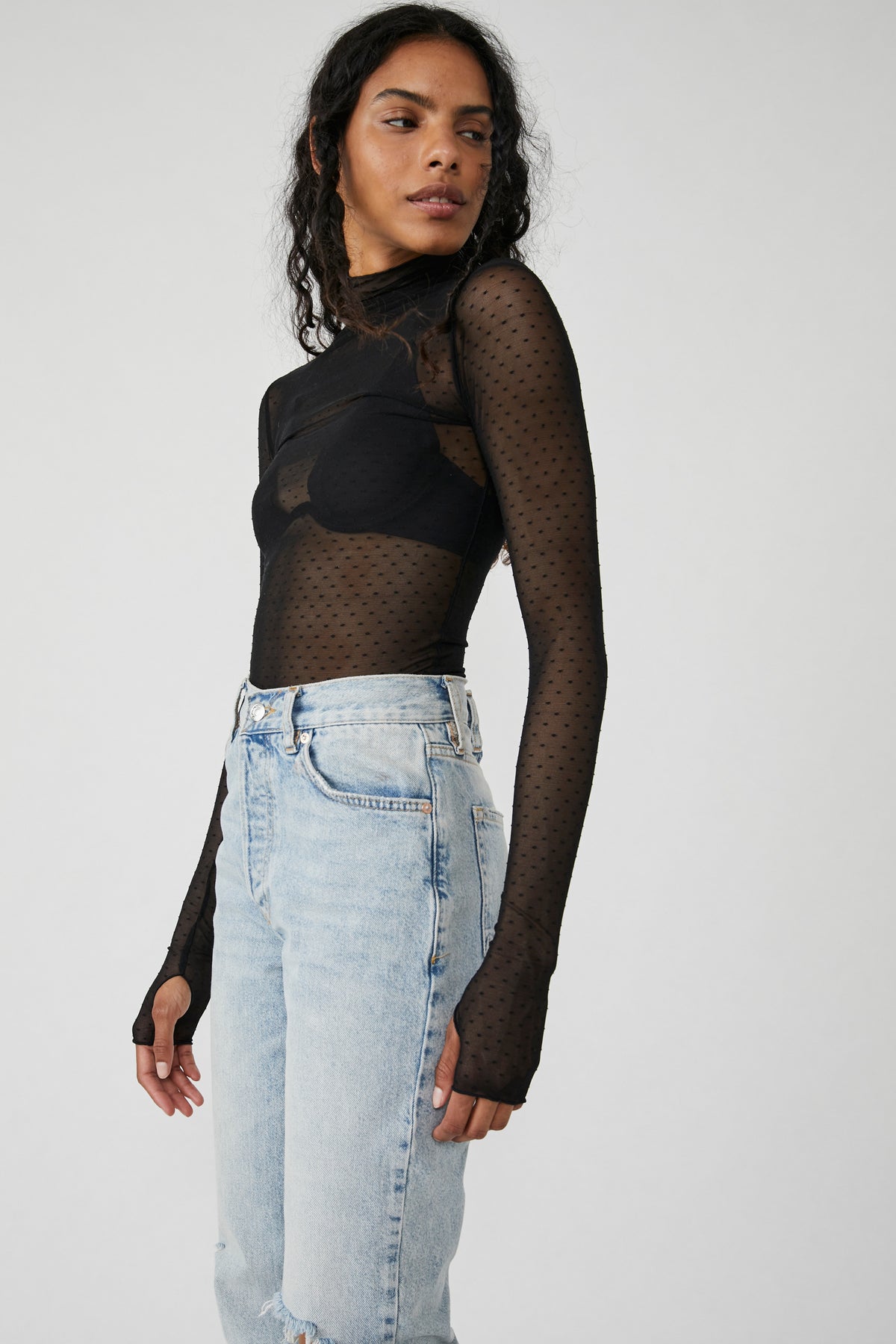 FREE PEOPLE INTIMATES ON THE DOT LAYERING - BLACK 9276