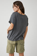 FREE PEOPLE DYLAN TEE - CHARCOAL 6660