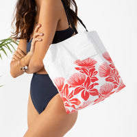ALOHA COLLECTION REVERSIBLE TOTE / BIG ISLAND 'OHI'A LEHUA 23 / CRIMSON