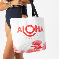 ALOHA COLLECTION REVERSIBLE TOTE / BIG ISLAND 'OHI'A LEHUA 23 / CRIMSON