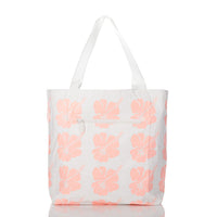 ALOHA COLLECTION REVERSIBLE TOTE / BIG ISLAND HIBISCUS - MELON + SAGE