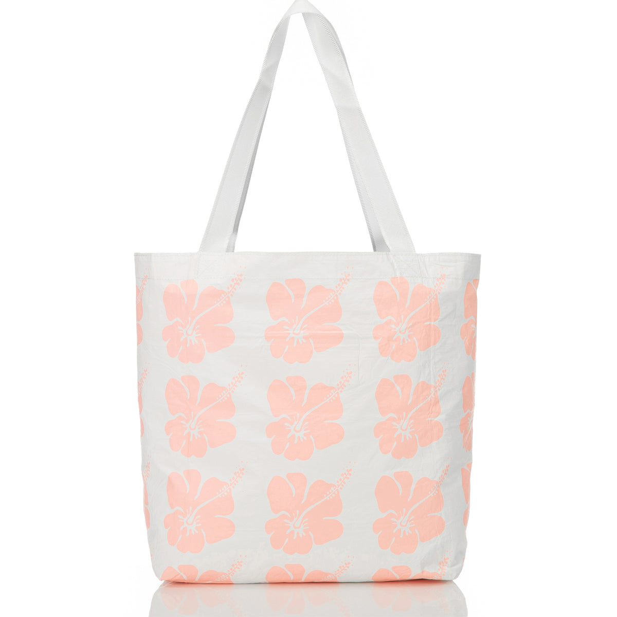 ALOHA COLLECTION REVERSIBLE TOTE / BIG ISLAND HIBISCUS - MELON + SAGE