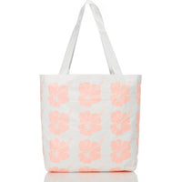 ALOHA COLLECTION REVERSIBLE TOTE / BIG ISLAND HIBISCUS - MELON + SAGE