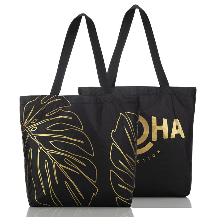 ALOHA COLLECTION REVERSIBLE TOTE / LANAI / GOLD/BLACK