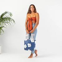 ALOHA COLLECTION REVERSIBLE TOTE / PUA - NAVY/WHITE