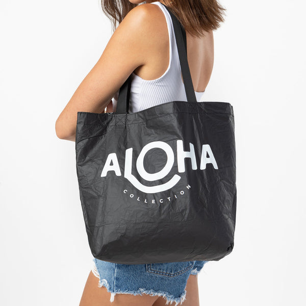 ALOHA COLLECTION REVERSIBLE TOTE / PUAKENIKENI / WHITE/BLACK