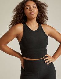 BEYOND YOGA SPACEDYE MOTIVATE CROPPED - DARKEST NIGHT SD4640
