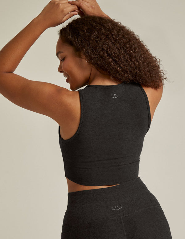 BEYOND YOGA SPACEDYE MOTIVATE CROPPED - DARKEST NIGHT SD4640