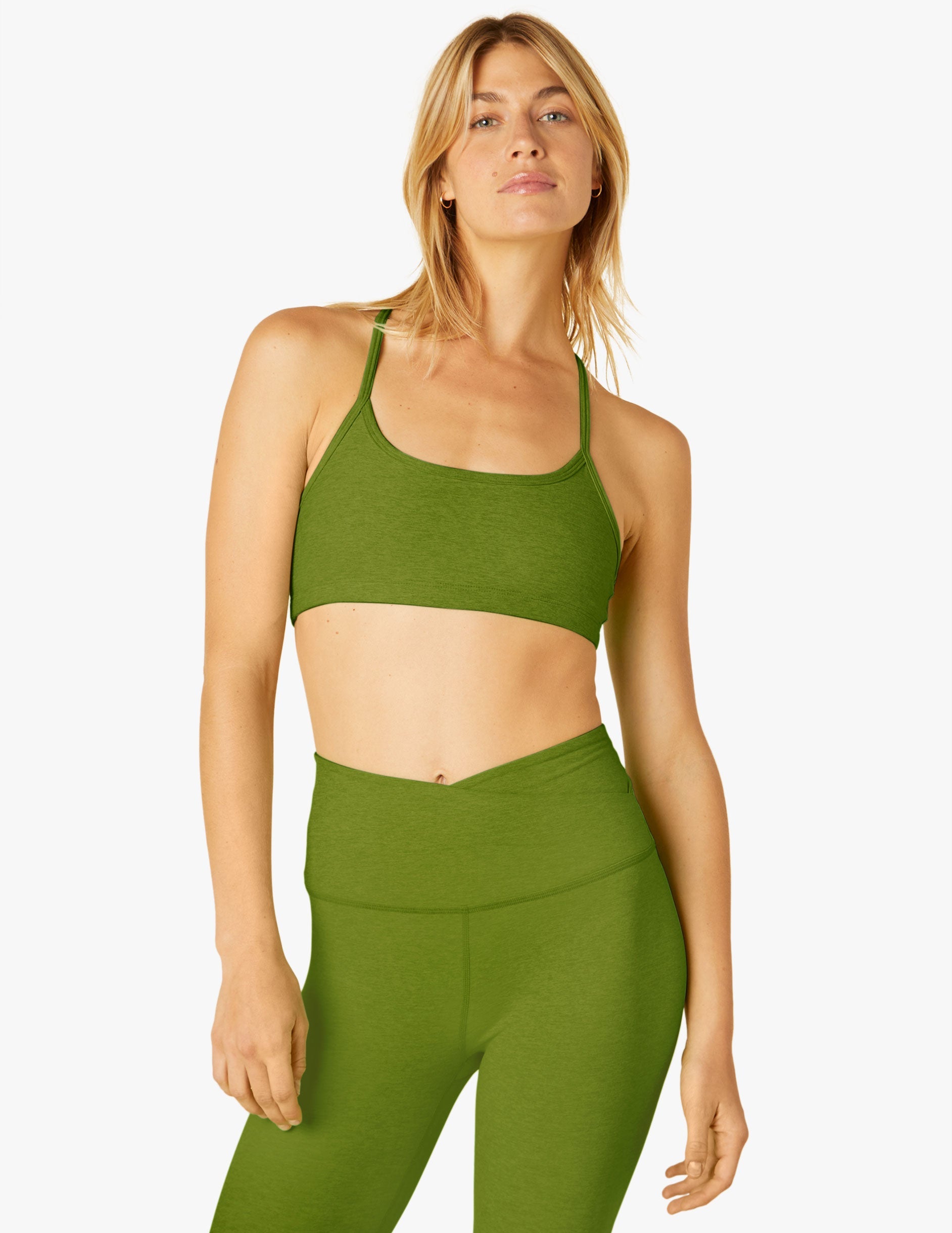 Freely green tie dye green racerback yoga sports bra medium
