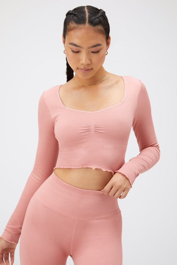 SPIRITUAL GANGSTER SWEETHEART SEAMLESS LONG SLEEVE - ROSE