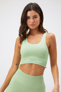 SPIRITUAL GANGSTER AMOR SEAMLESS CROP TANK - MOJITO