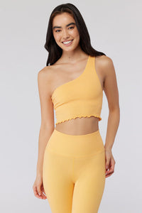 SPIRITUAL GANGSTER LUNA ONE SHOULDER SEAMLESS TANK - APRICOT
