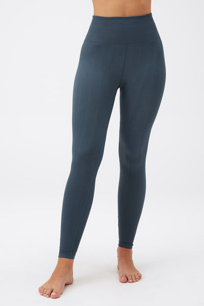 SPIRITUAL GANGSTER AMARA WIDE RIB SEAMLESS LEGGINGS - DEEP SEA BLUE