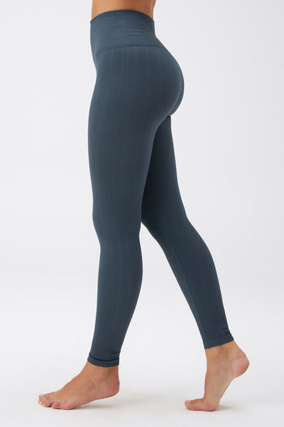 SPIRITUAL GANGSTER AMARA WIDE RIB SEAMLESS LEGGINGS - DEEP SEA BLUE