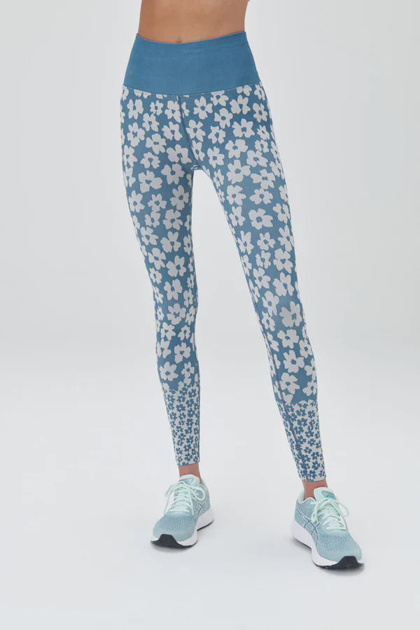 SPIRITUAL GANGSTER LOVE SCULPT JACQUARD LEGGING - COASTAL FLORAL