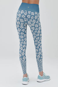 SPIRITUAL GANGSTER LOVE SCULPT JACQUARD LEGGING - COASTAL FLORAL