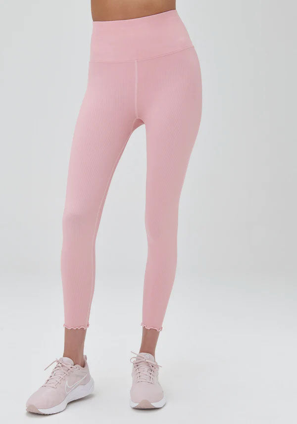 SPIRITUAL GANGSTER LOVE SCULPT RUFFLE LEGGING - PEONY
