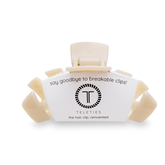 TELETIES HAIR CLIPS LARGE - ALMOND BEIGE