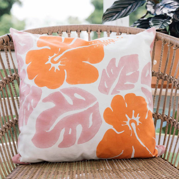 ALOHA COLLECTION PILLOW COVER - BIG ISLAND HIBISCUS DREAMSICLE