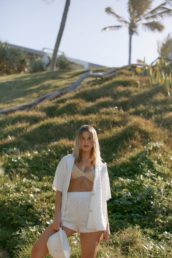 RHYTHM JACQUARD TERRY SHIRT - OFF WHITE