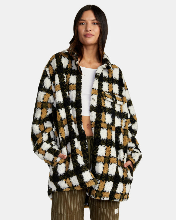 RVCA BIRDIE SHACKET FLANNEL JACKET - PTK
