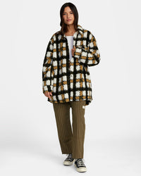RVCA BIRDIE SHACKET FLANNEL JACKET - PTK