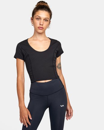 RVCA CAP SLEEVE TOP - BLK
