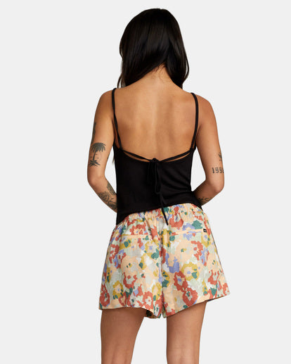 RVCA LINEN SAWYER ELASTIC WAIST SHORTS - MUL