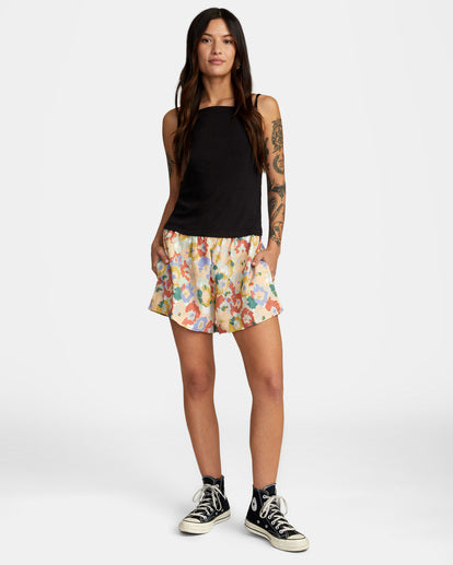 RVCA LINEN SAWYER ELASTIC WAIST SHORTS - MUL