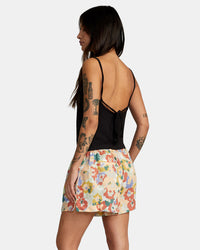 RVCA LINEN SAWYER ELASTIC WAIST SHORTS - MUL