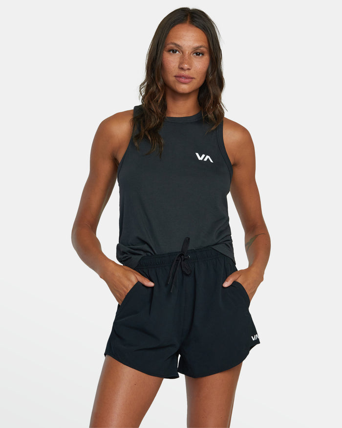 RVCA VA ESSENTIAL YOGGER STRETCH SPORT SHORT 12"- BLK