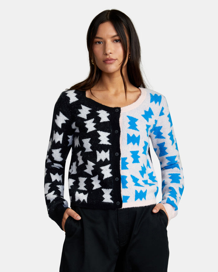 RVCA LP X KLW INVERTED CARDIGAN SWEATER - RVB