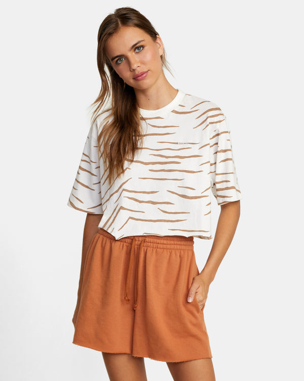 RVCA TEST DRIVE CROPPED TEE - WOO