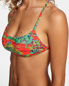 RVCA THOSE DAYS PRINTED CROSSBACK BIKINI TOP - RED