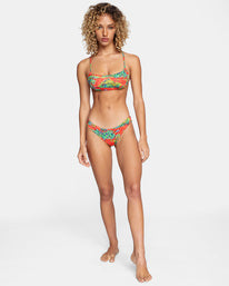 RVCA THOSE DAYS PRINTED CROSSBACK BIKINI TOP - RED