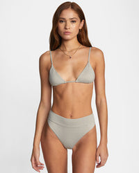 RVCA JET SET PRINTED HIGH RISE CHEEKY BIKINI BOTTTOM - CLO